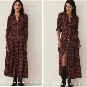 DÔEN Annika Maxi Dress in Rogue Countryside Plaid Size M